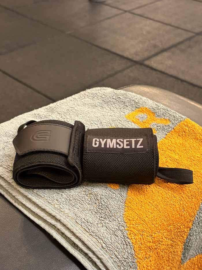 Gymsetz Premium Wrist Wraps zwart — polsbandages voor krachttraining