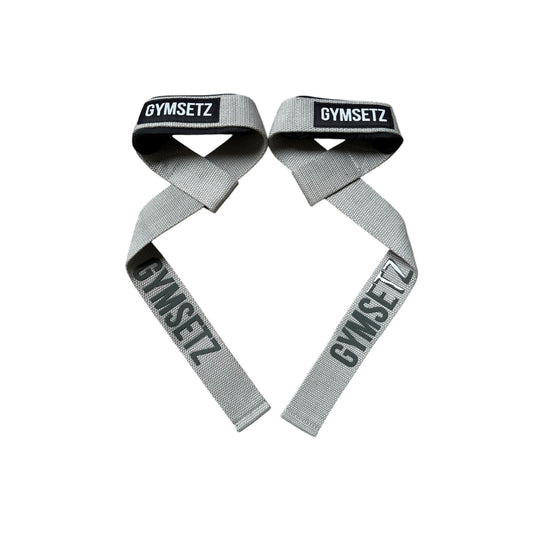 Gymsetz Premium Lifting Straps grijs - professionele grip ondersteuning voor deadlifts en trekoefeningen